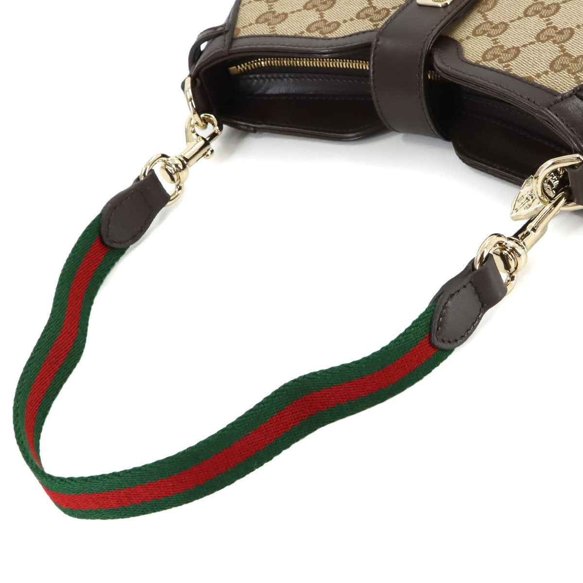 Moon side Shoulder Bag GG Canvas Leather Web Stripe 786015
