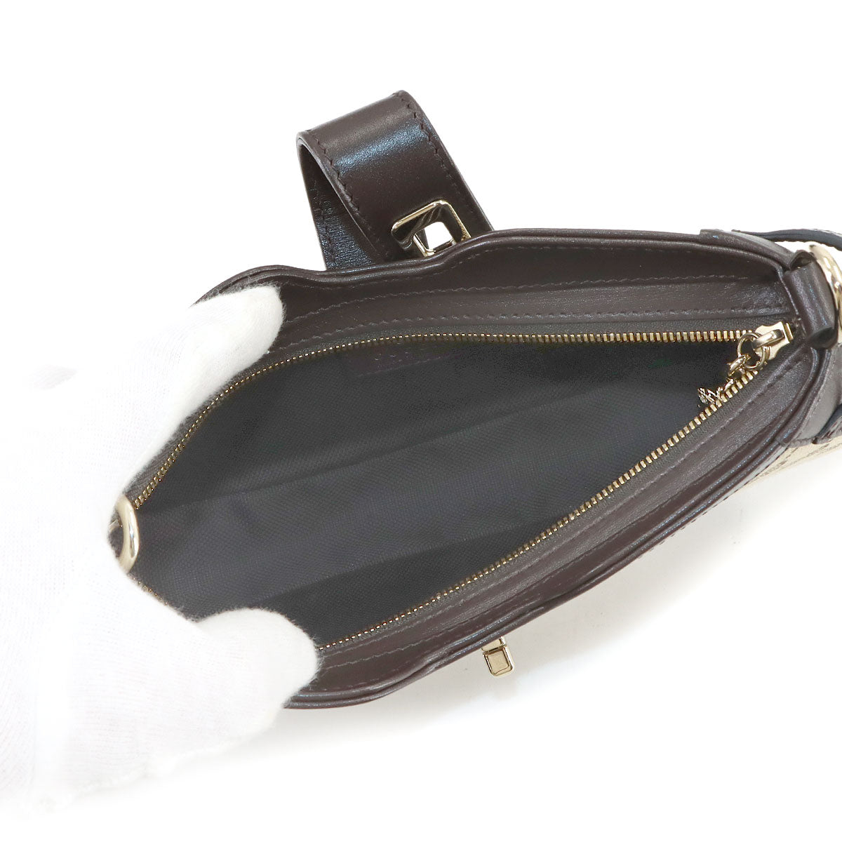 Moon side Shoulder Bag GG Canvas Leather Web Stripe 786015
