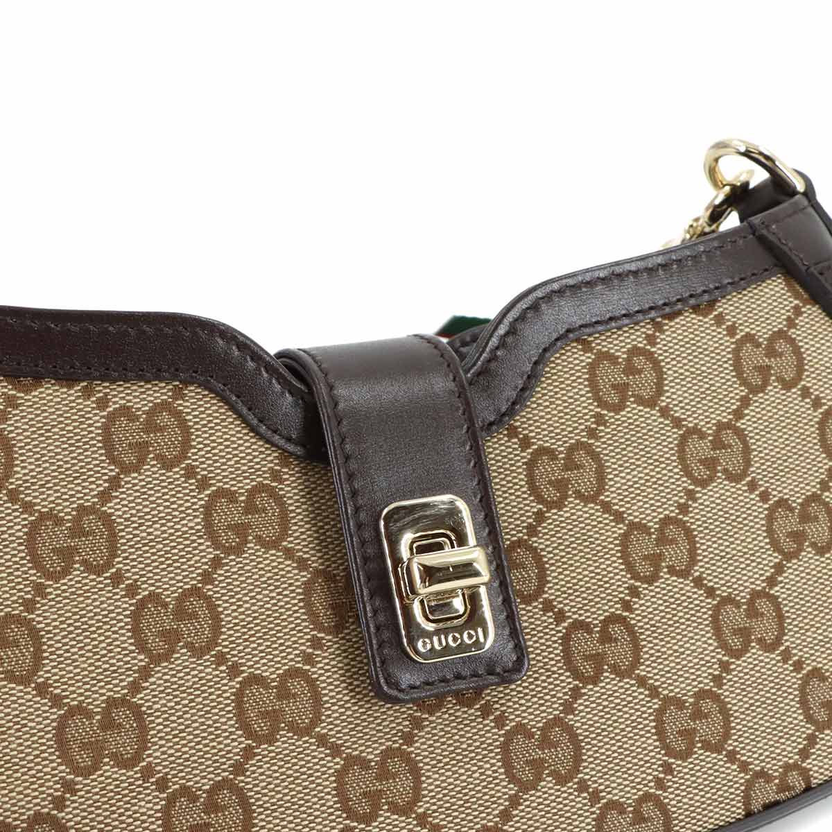 Moon side Shoulder Bag GG Canvas Leather Web Stripe 786015