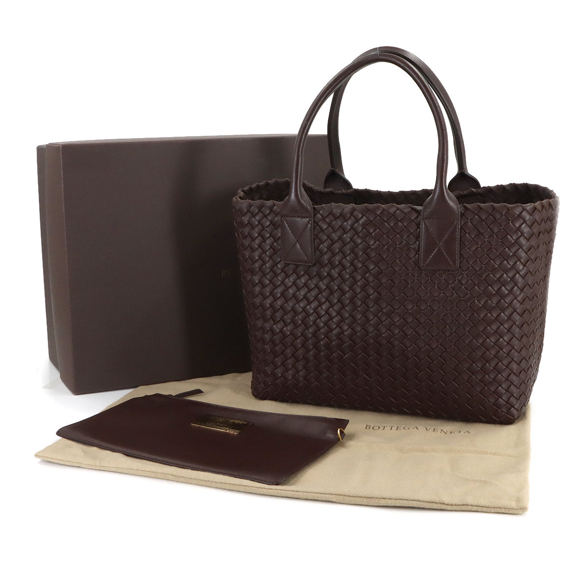 Intrecciato Cabat PM Tote Bag Leather Brown 141498