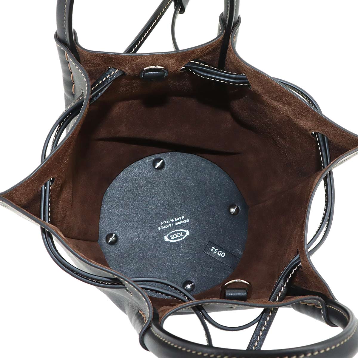 T Timeless Bucket Mini Hand Shoulder Bag Leather Black