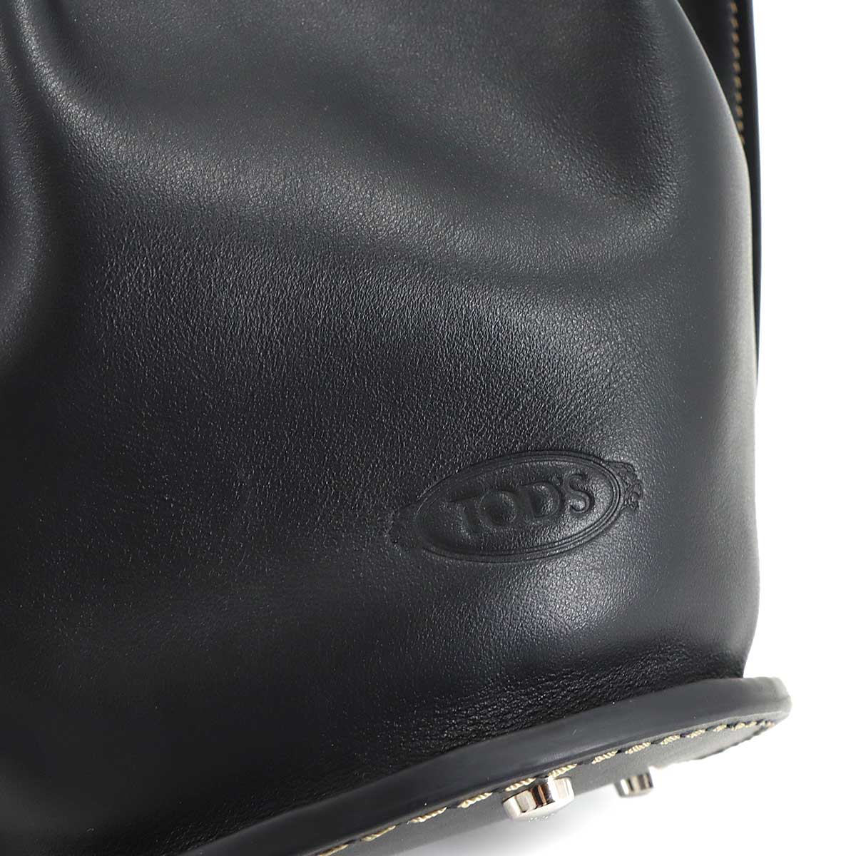 T Timeless Bucket Mini Hand Shoulder Bag Leather Black