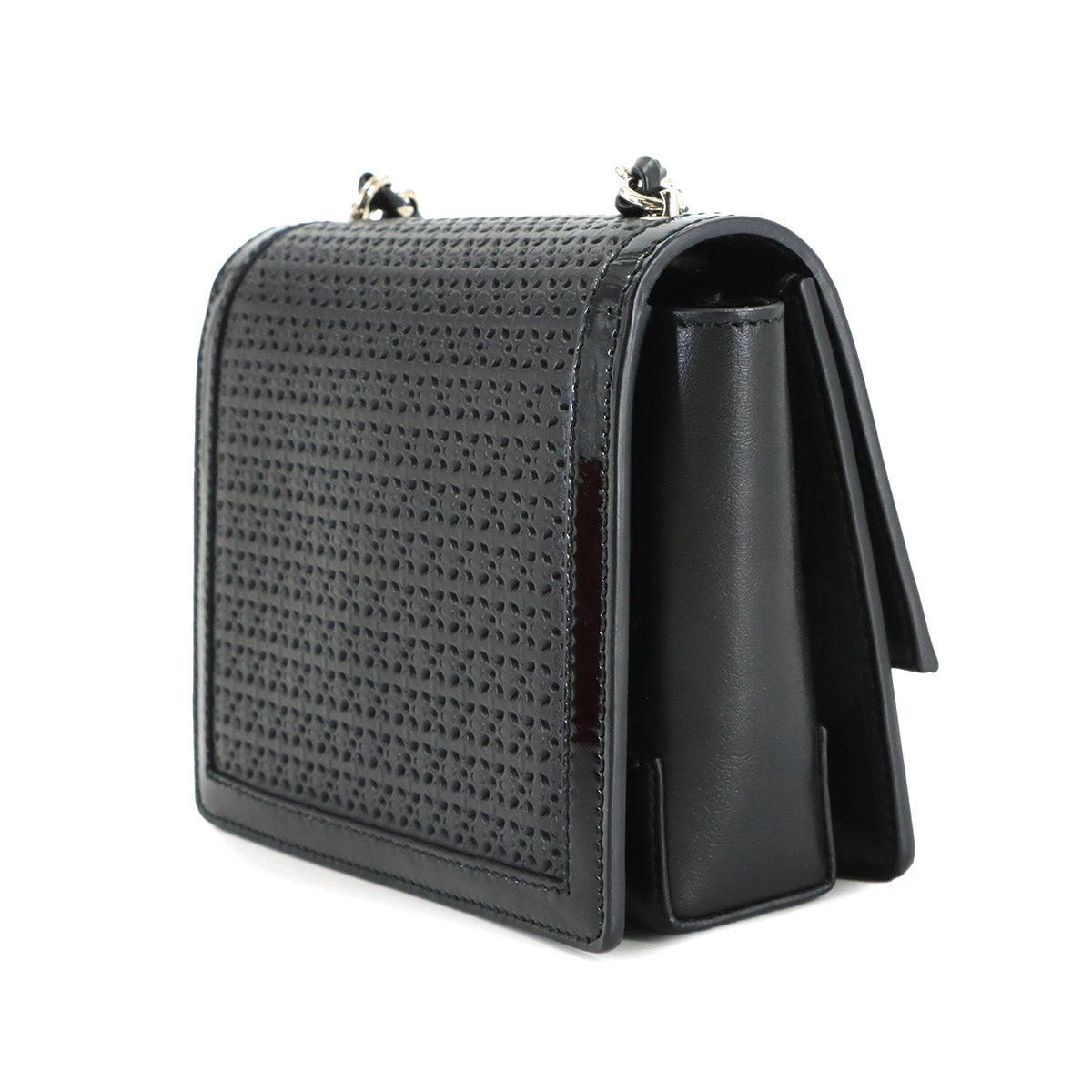 Ginny Vara Ribbon Shoulder Bag Leather Black