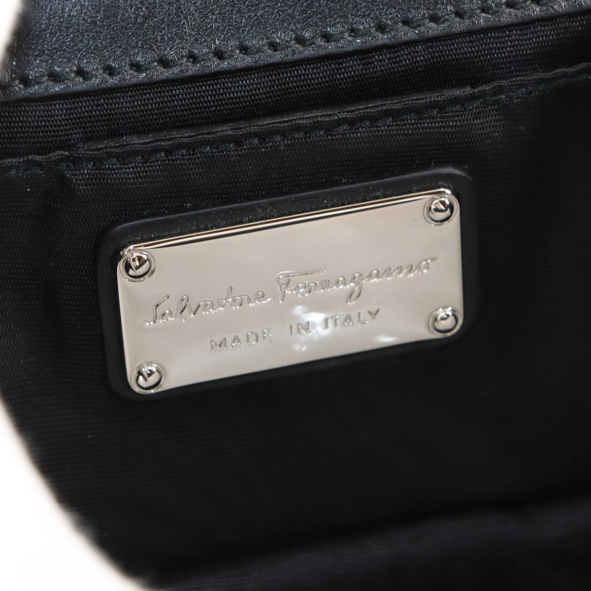 Ginny Vara Ribbon Shoulder Bag Leather Black