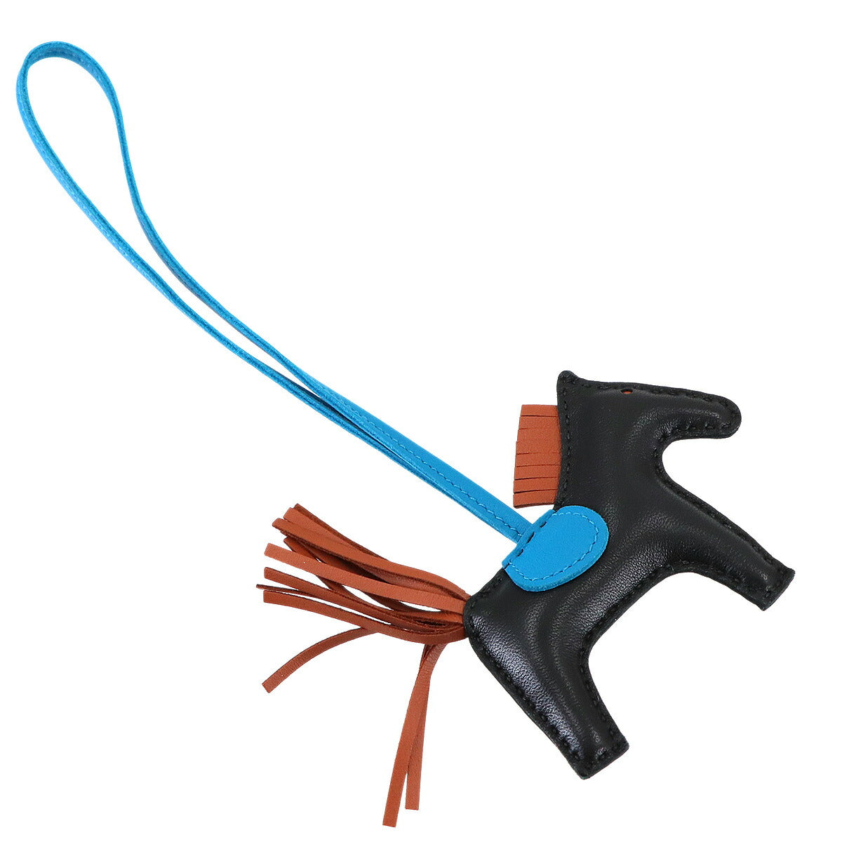 Rodeo PM Bag Charm Agneau Milo Black Gold Blue Zanzibar