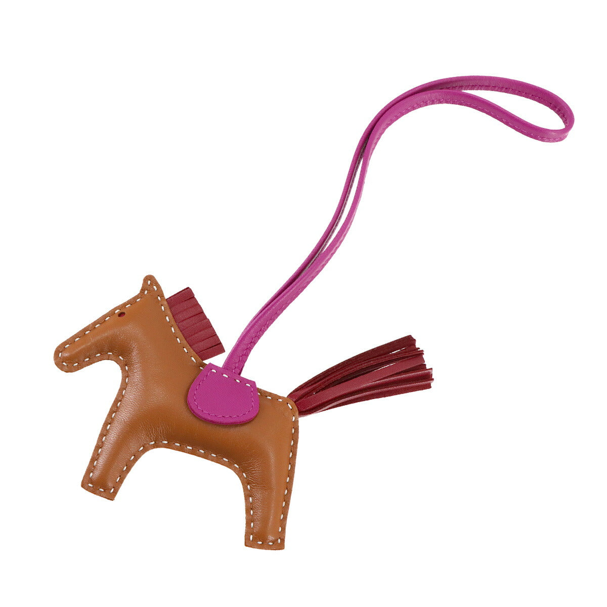 Rodeo PM Bag Charm Agneau Milo Gold Rose Purple Ruby