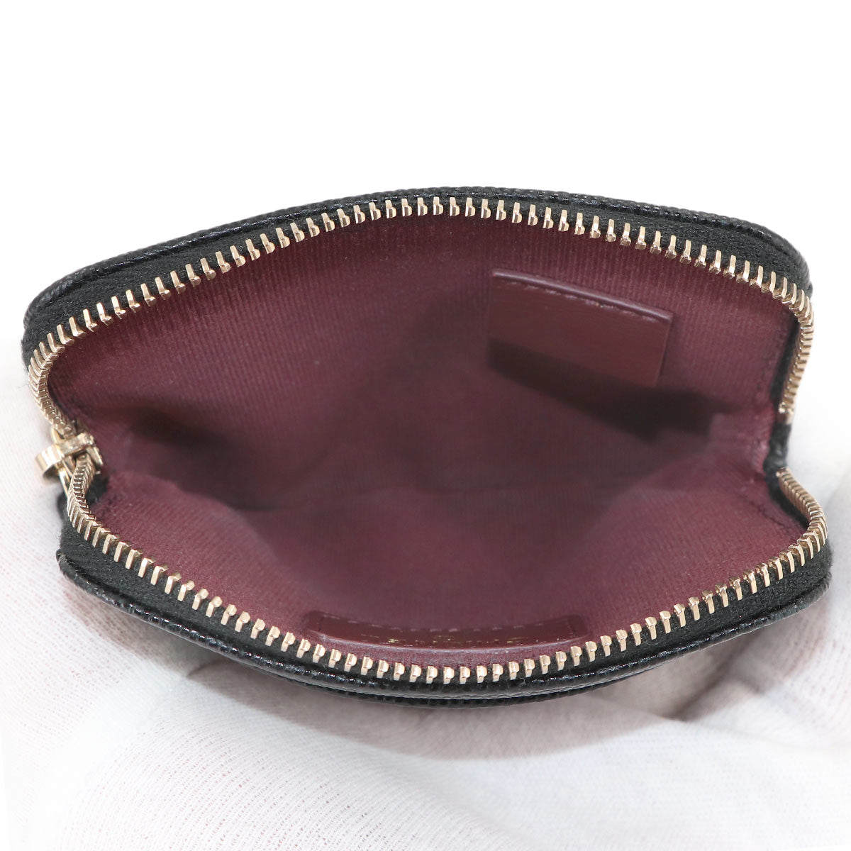 Matelasse Coin Case Purse Leather Black AP2061