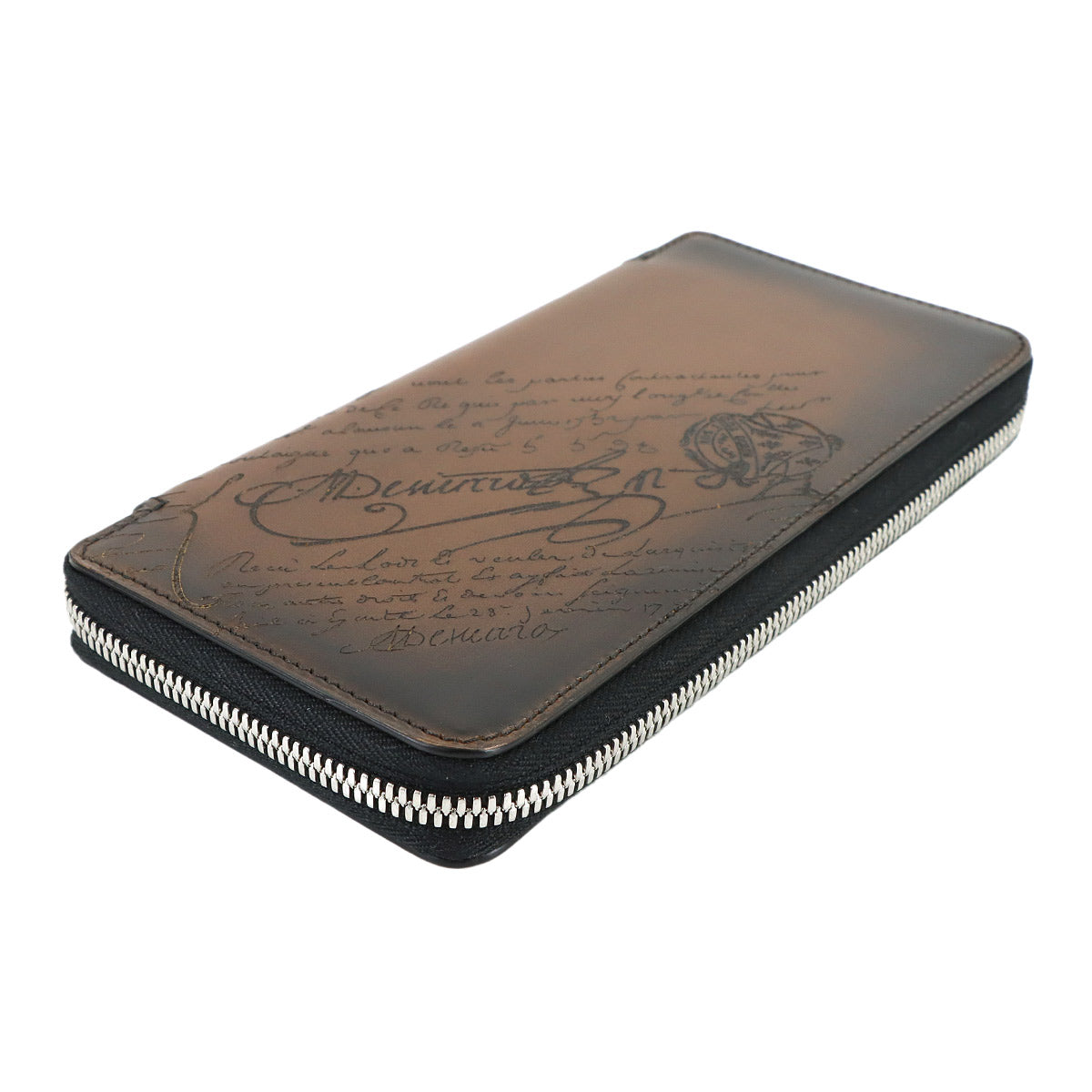 Calligraphy Itauba Long Wallet Venezia Leather Brown