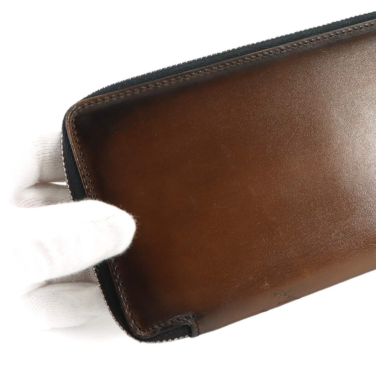 Calligraphy Itauba Long Wallet Venezia Leather Brown