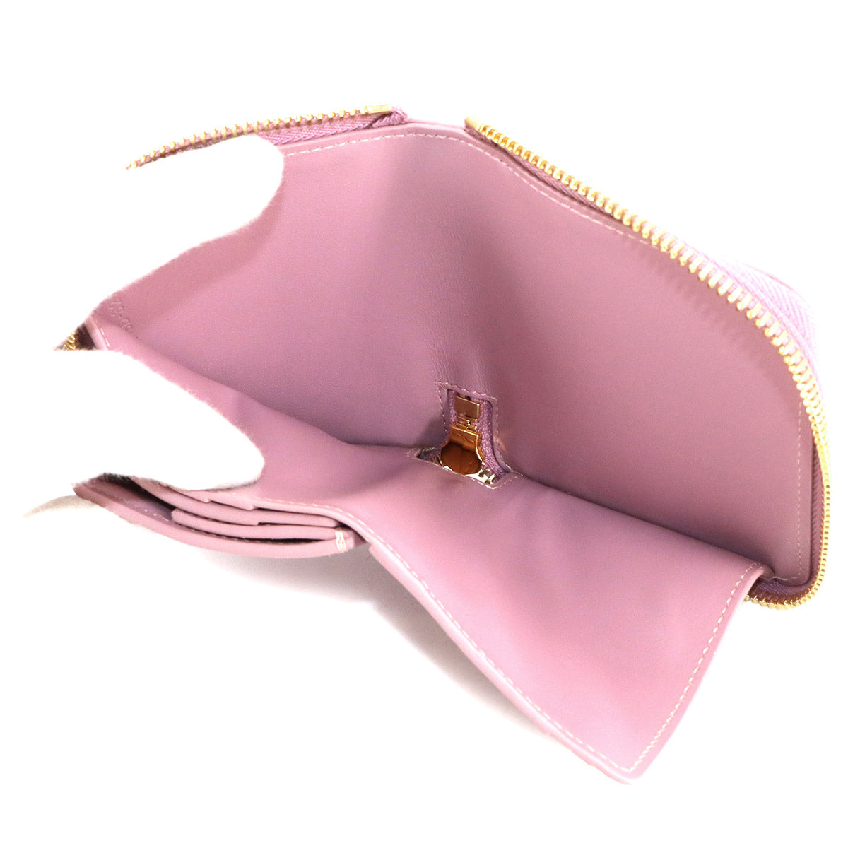 Small Zipped Compact Wallet Leather Pink 10L203BEL