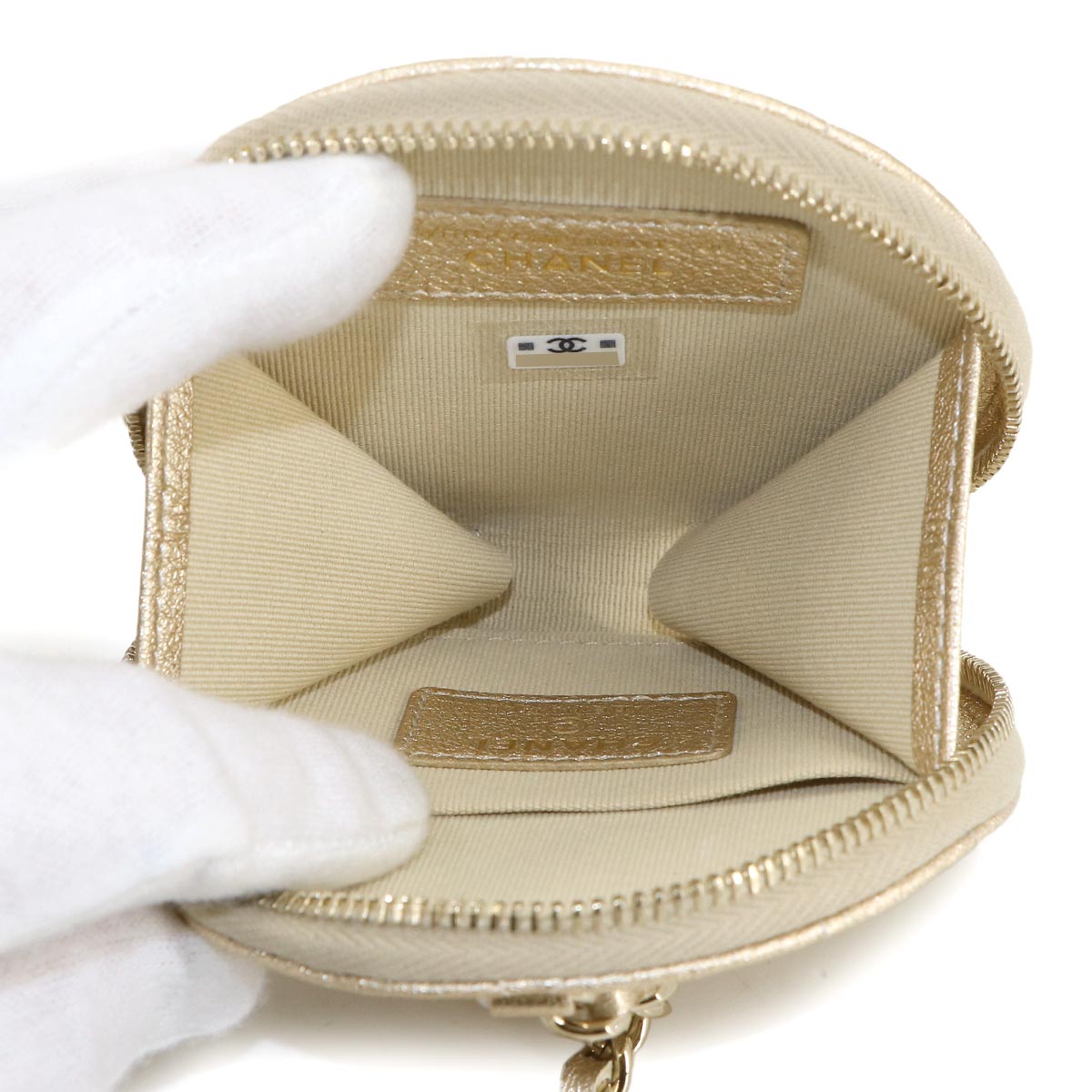 Matelasse Coin Purse AirPods Pro Case Leather Gold