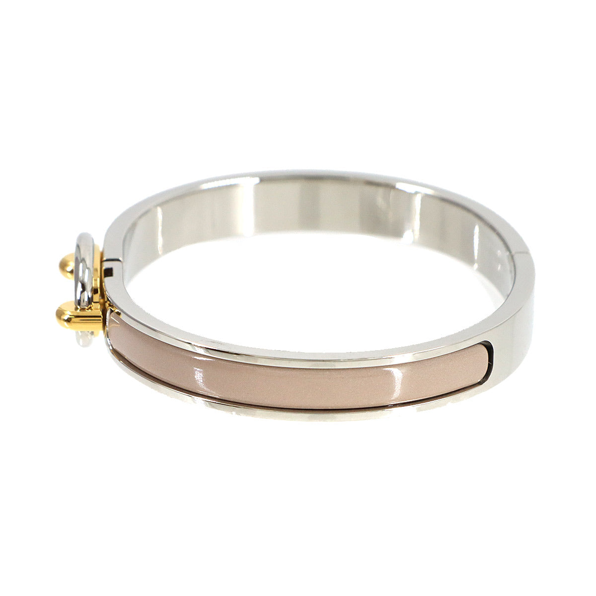 Mini Clic Chaine d'Ancre Bangle Bracelet Marron Glace Silver