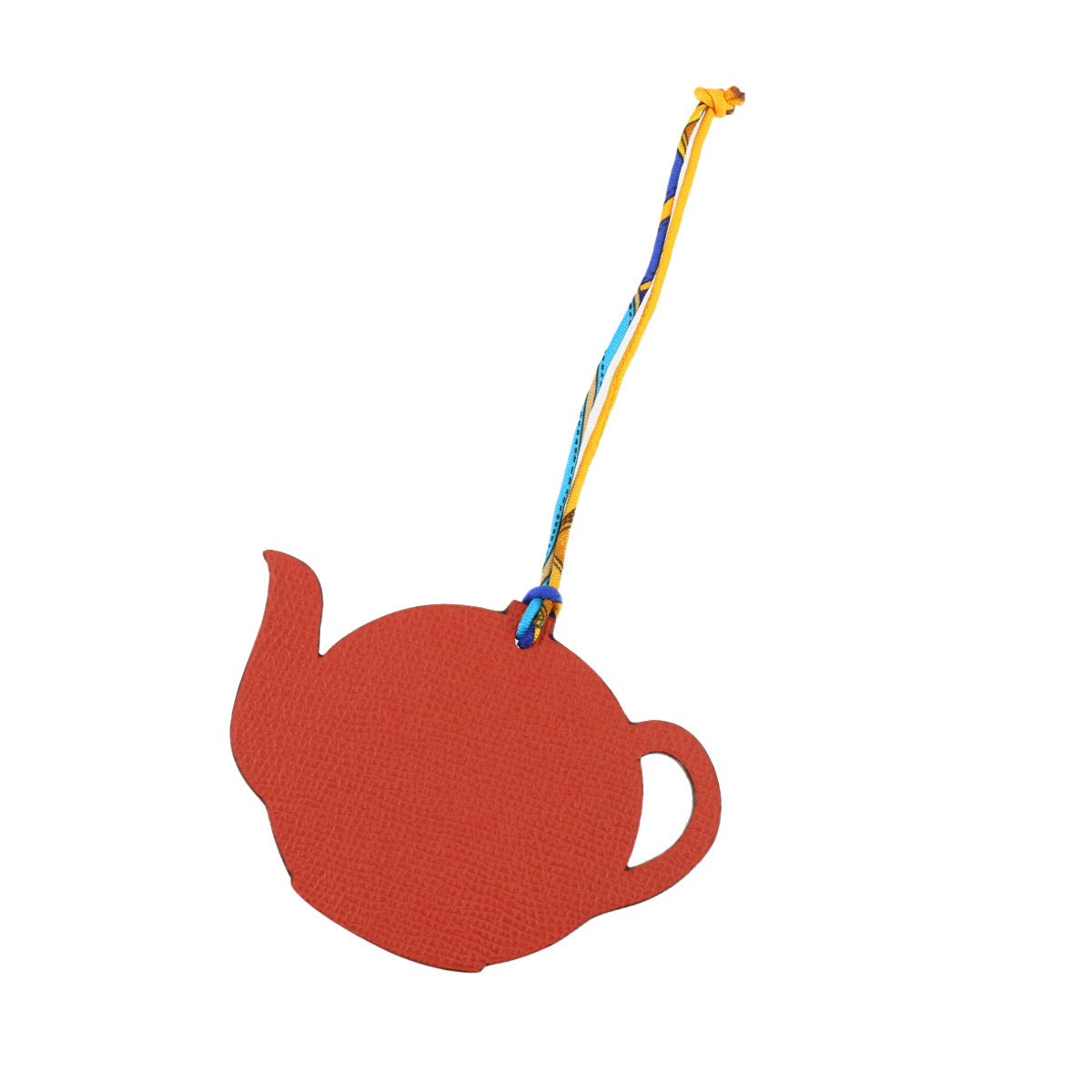 Petit H Teapot Bag Charm Epsom Togo Brique Black