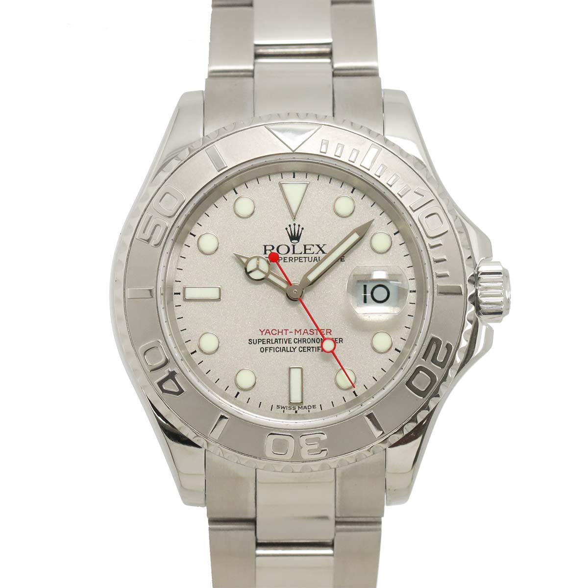 Yacht Master Rolesium 16622 Serial D Date PT Silver Dial
