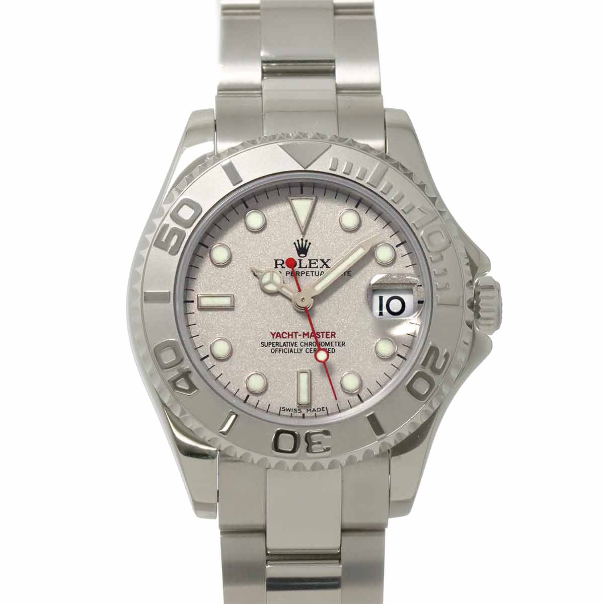 Yacht-Master Rolesium 168622 Serial Y Platinum Silver Dial Boys