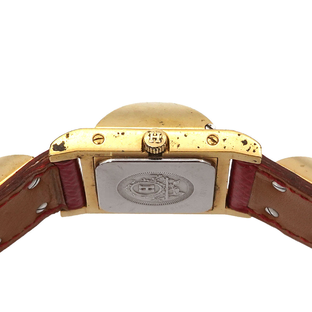 Medor Vintage pyramid Gold studs Quartz White Dial Ladies