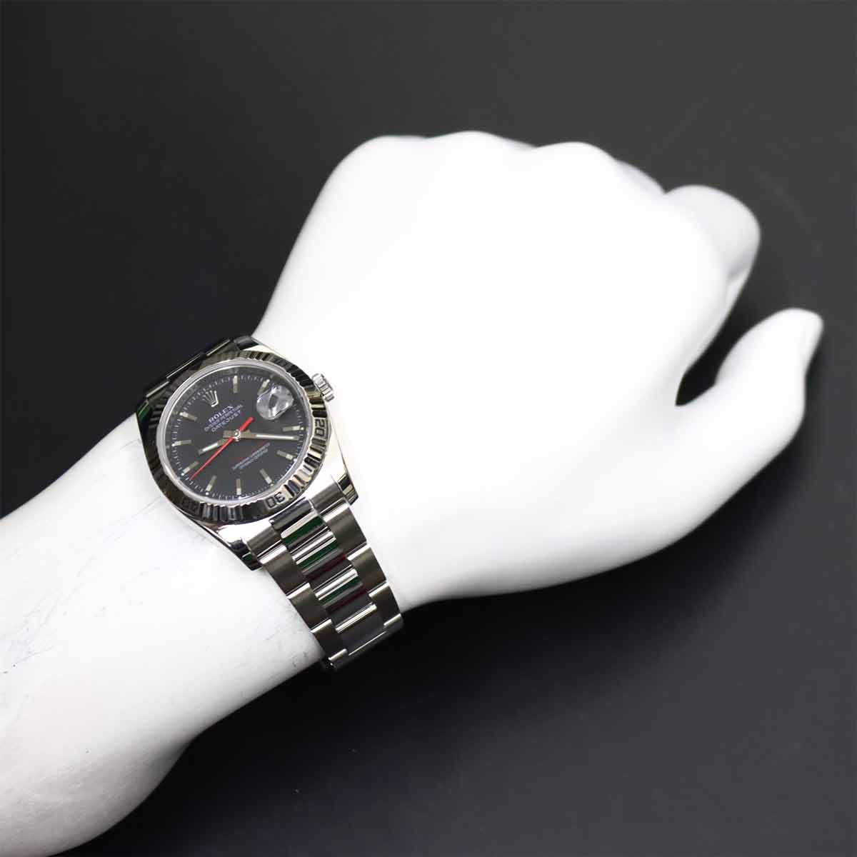 Datejust Turnograph 116264 Serial D 750 WG Black Dial Mens