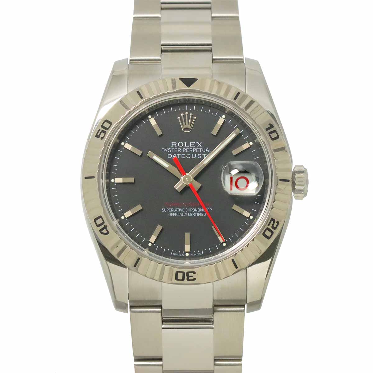 Datejust Turnograph 116264 Serial D 750 WG Black Dial Mens