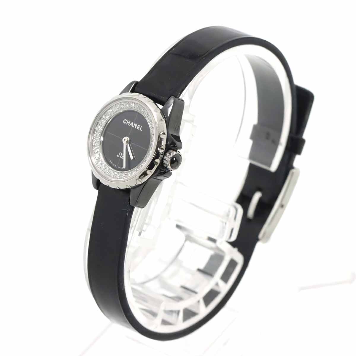 J12 XS H4663 Diamond Ceramic Quartz Black Dial Ladies Watch