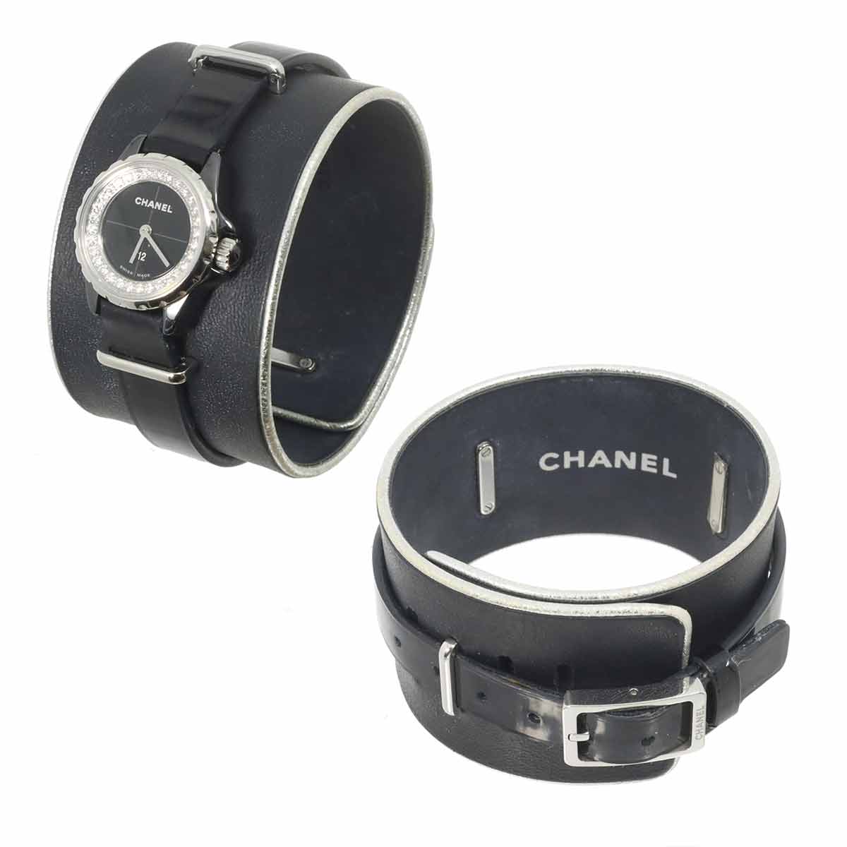 J12 XS H4663 Diamond Ceramic Quartz Black Dial Ladies Watch