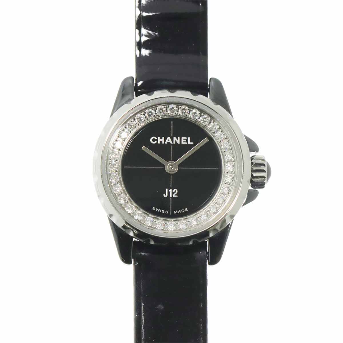 J12 XS H4663 Diamond Ceramic Quartz Black Dial Ladies Watch