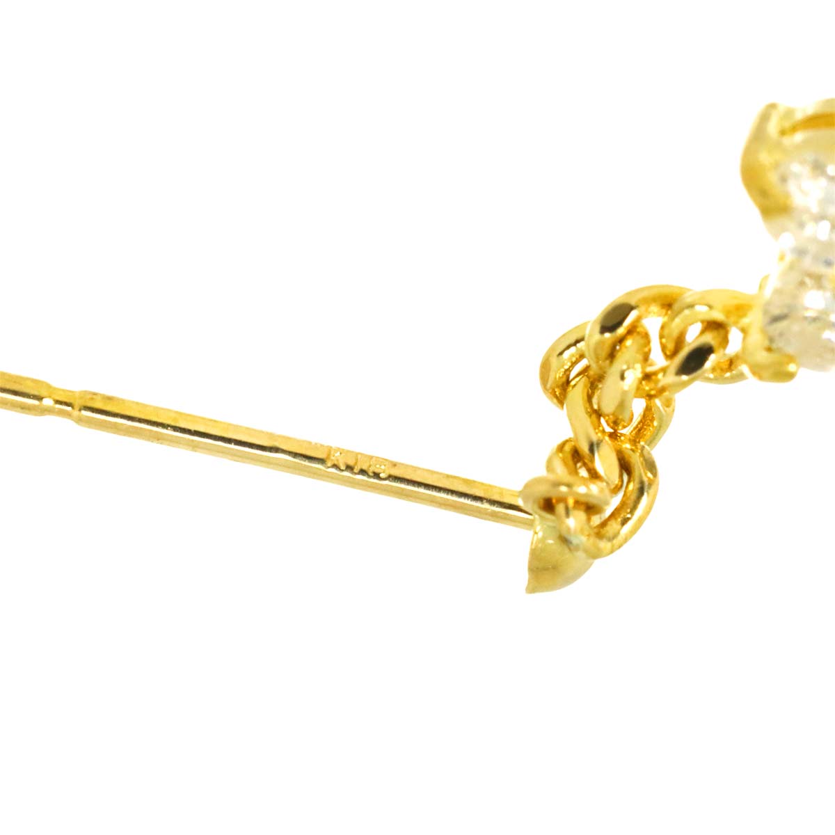 Diamond 0.31ct/0.31ct Earrings Pierced 18K YG Yellow Gold 750