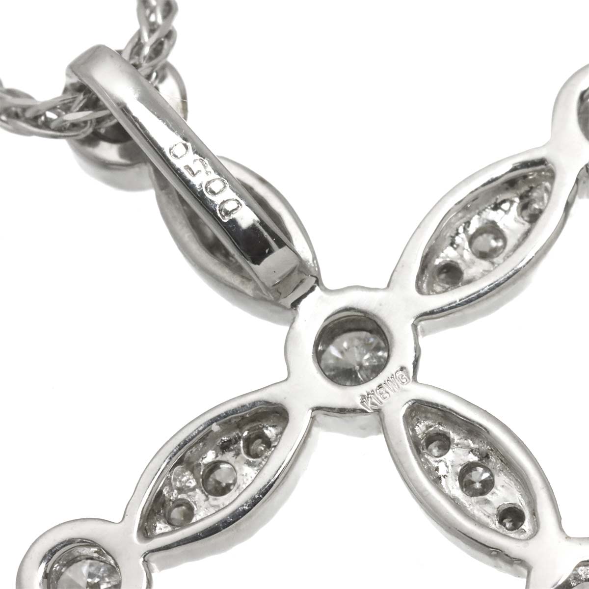 Diamond 0.50ct Necklace 18K WG White Gold 750