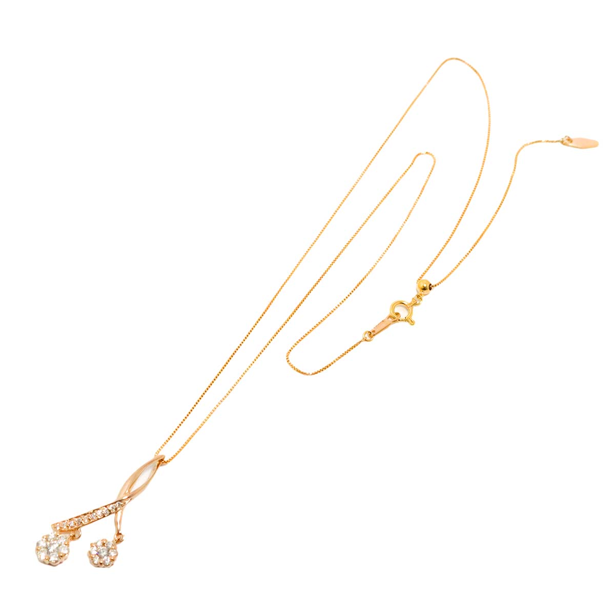 Diamond 0.53ct Necklace 18K K18 PG Pink Gold