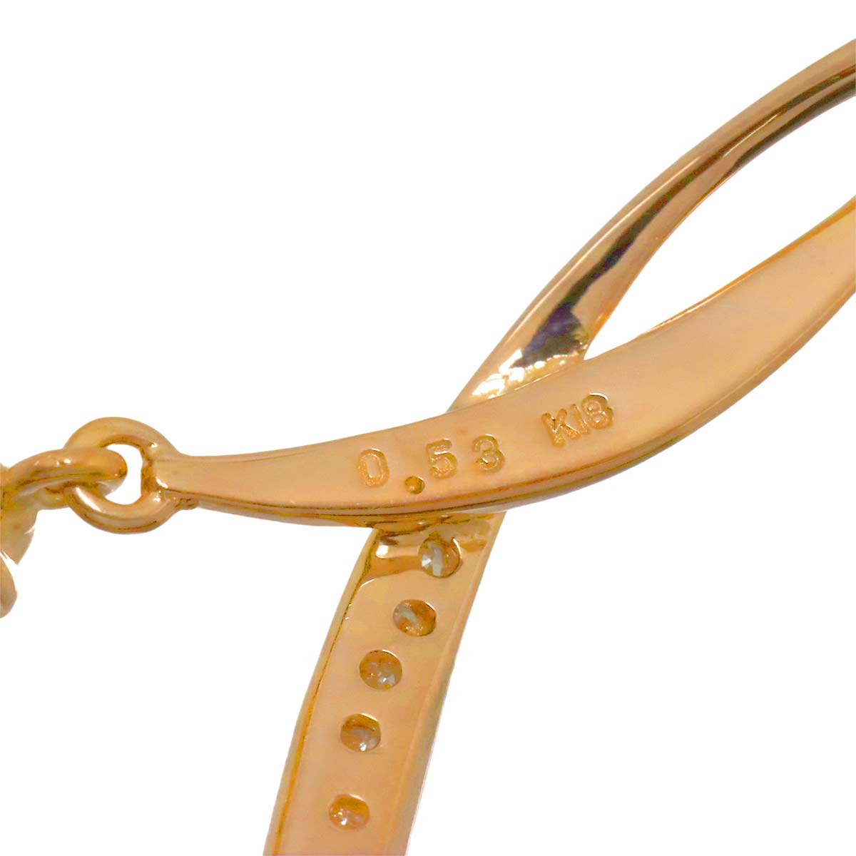 Diamond 0.53ct Necklace 18K K18 PG Pink Gold