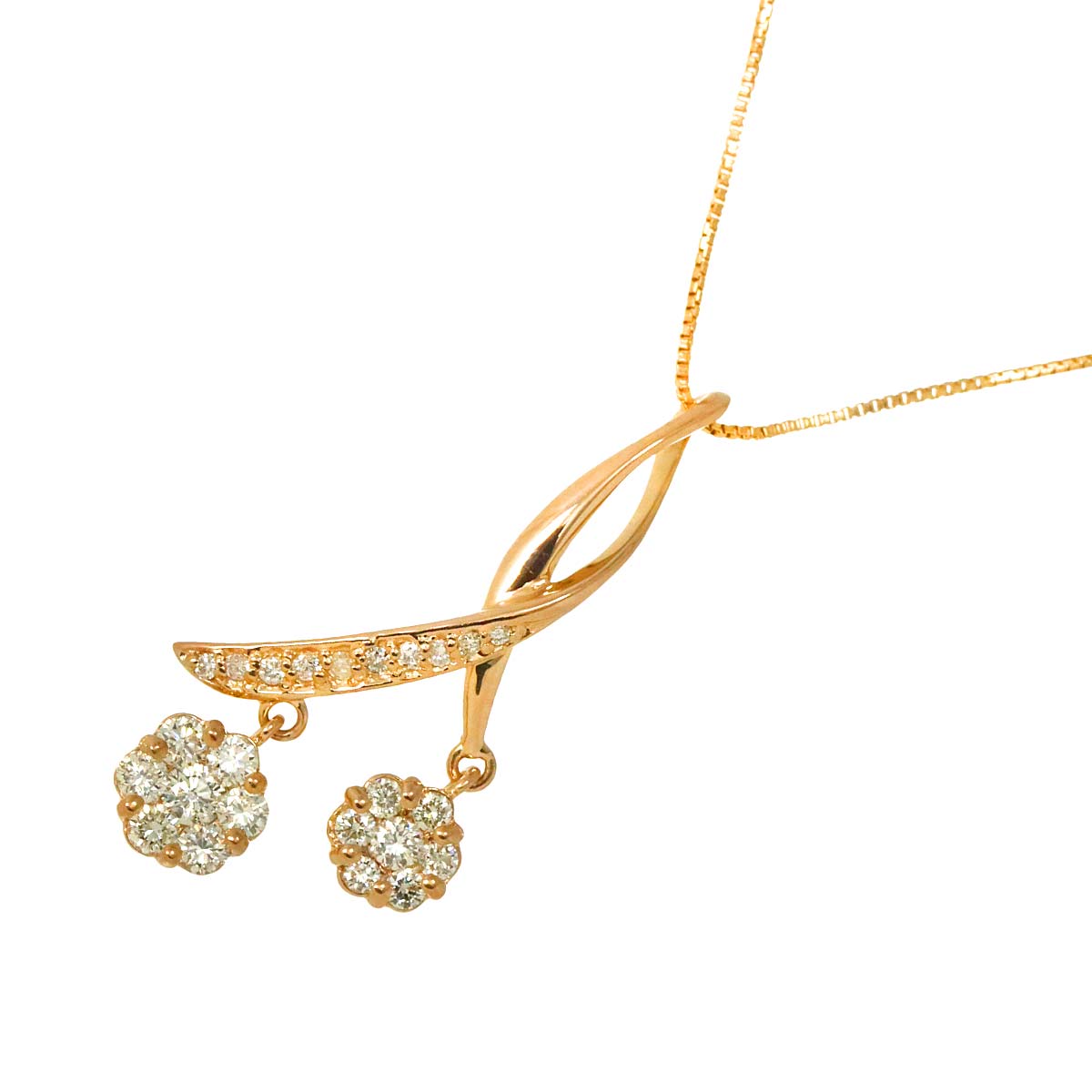 Diamond 0.53ct Necklace 18K K18 PG Pink Gold