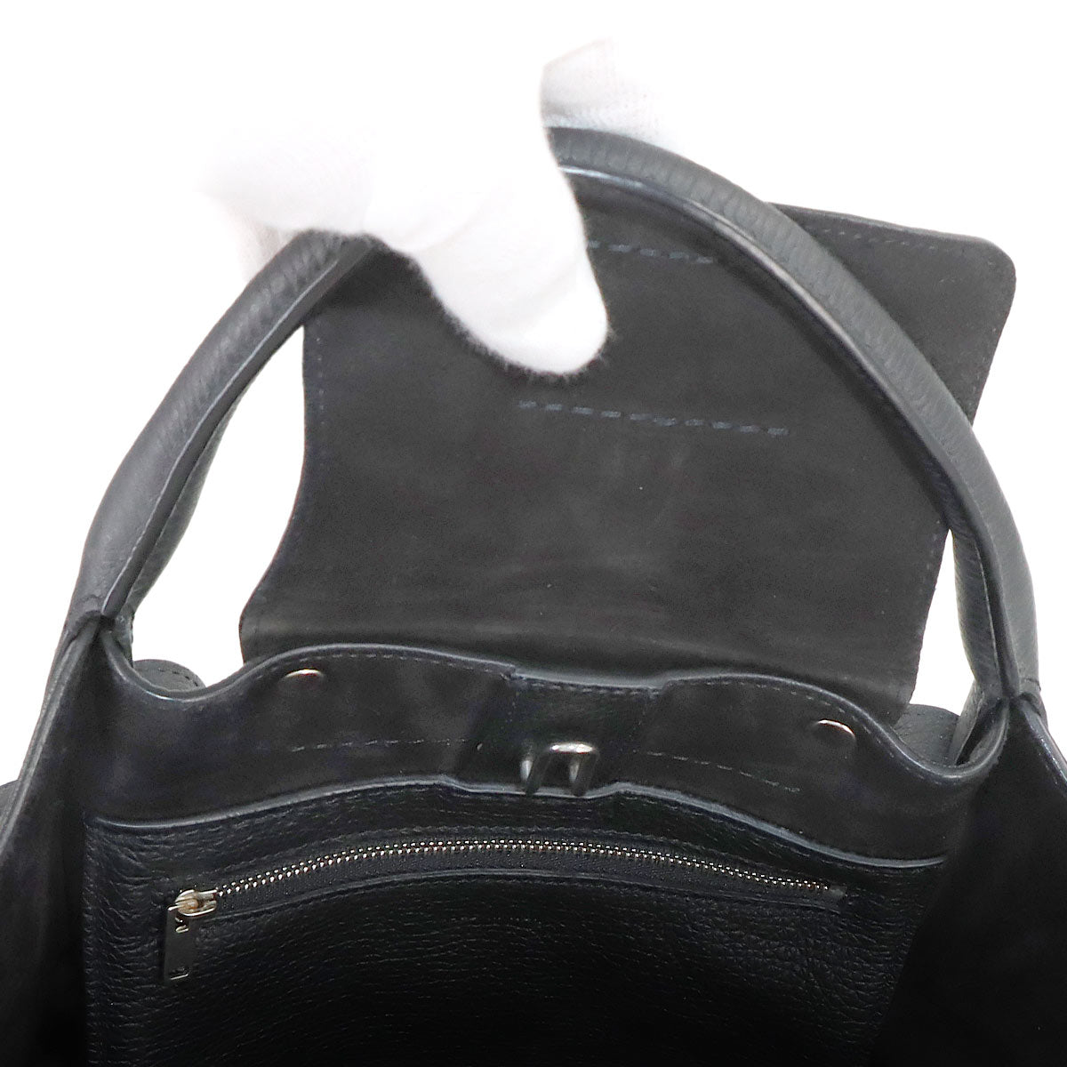 Big Bag Small With Longstrap Hand Shoulder Bag Leather Black