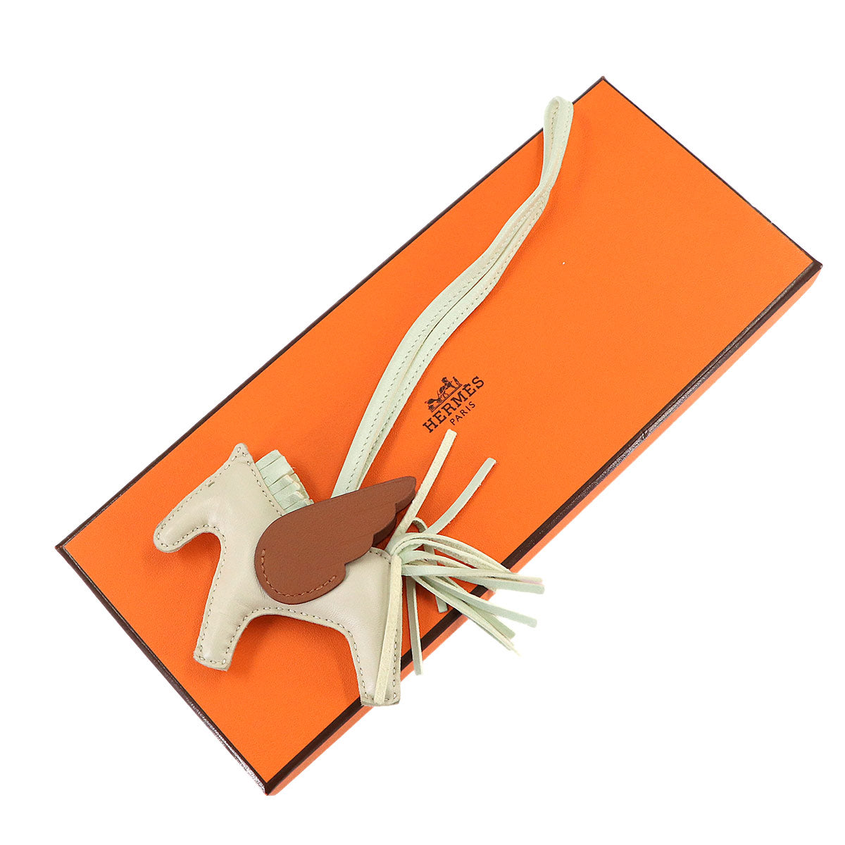 Rodeo Pegasu PM Bag Charm Agneau Milo Swift Craie Vert Fizz