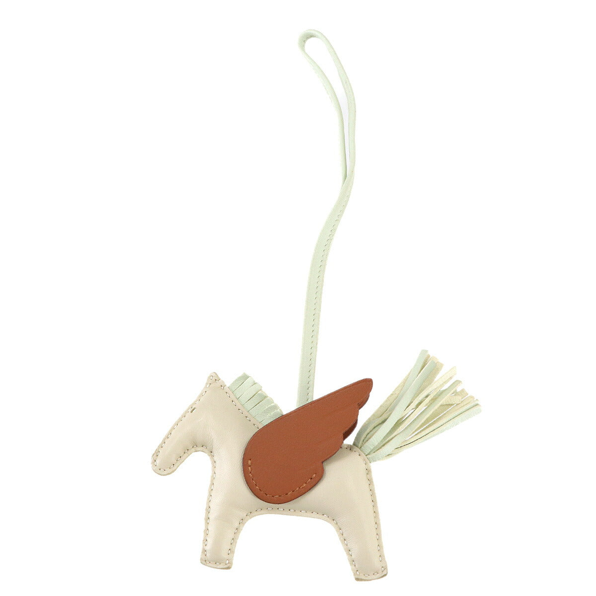 Rodeo Pegasu PM Bag Charm Agneau Milo Swift Craie Vert Fizz