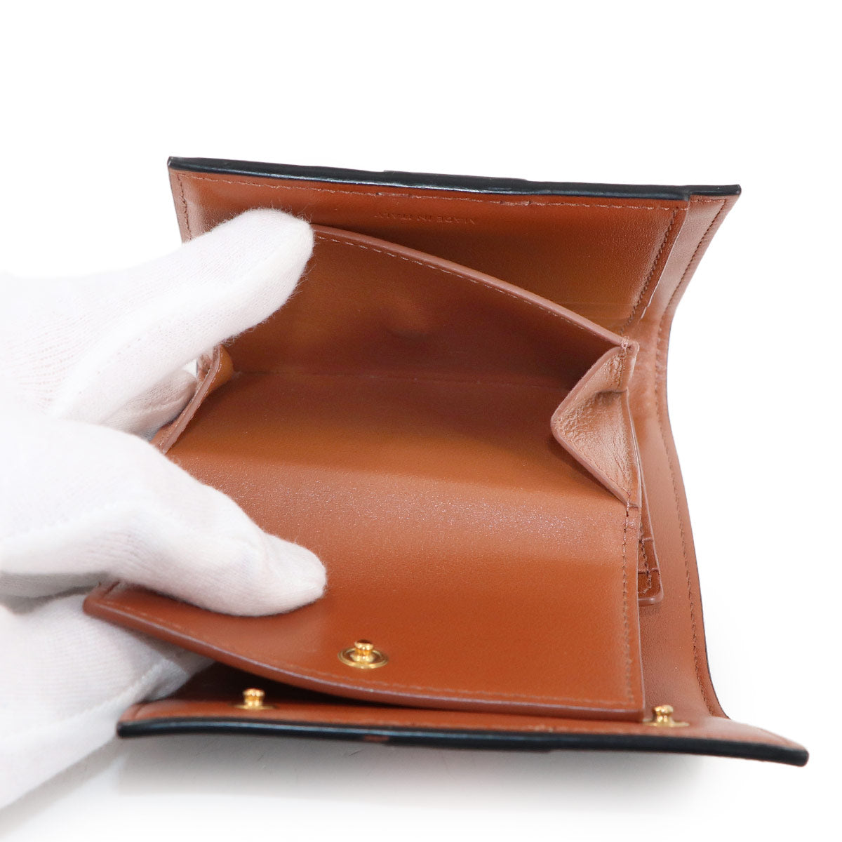 Triomphe Small Trifold Wallet PVC Tan Black Brown 10D572BZ9