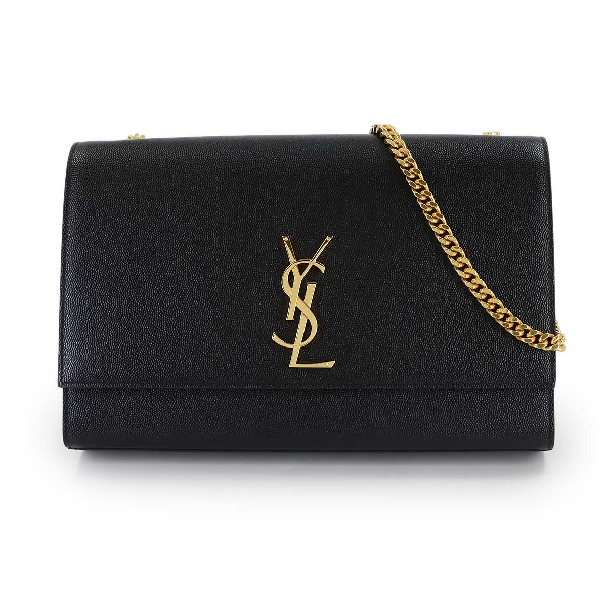 Kate Large Chain Shoulder Bag Leather Black 446752