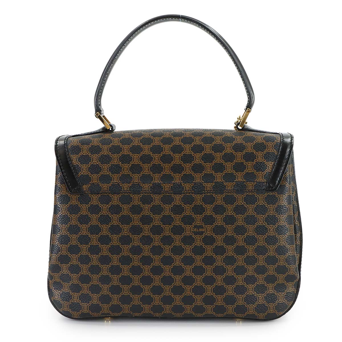 Macadam Hand Shoulder Bag PVC Leather Black Brown Vintage