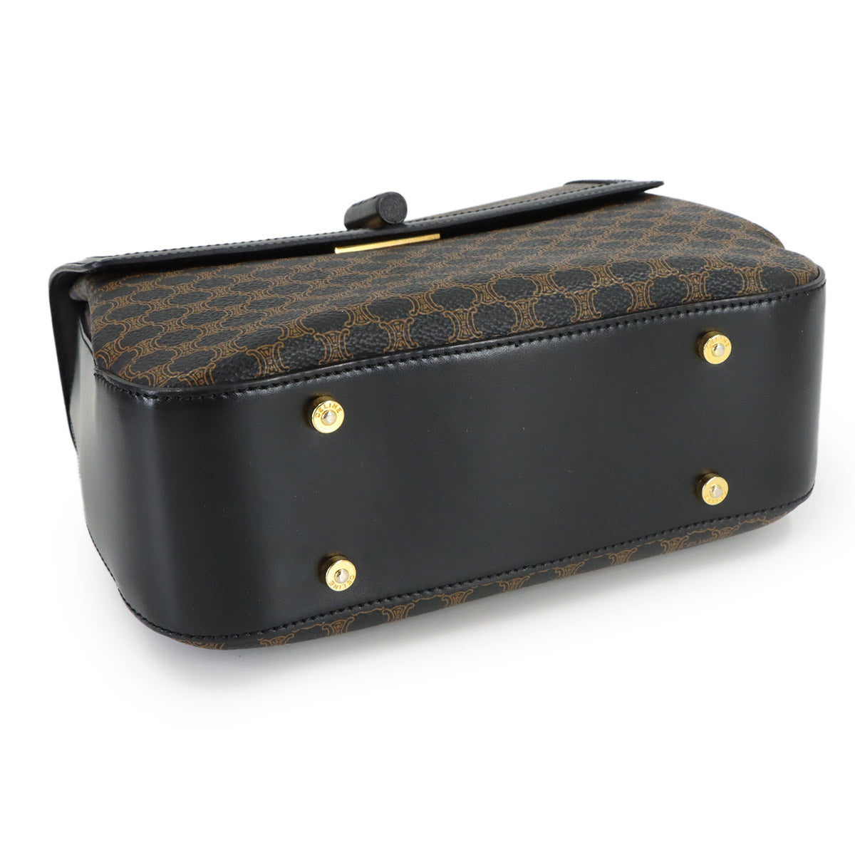 Macadam Hand Shoulder Bag PVC Leather Black Brown Vintage