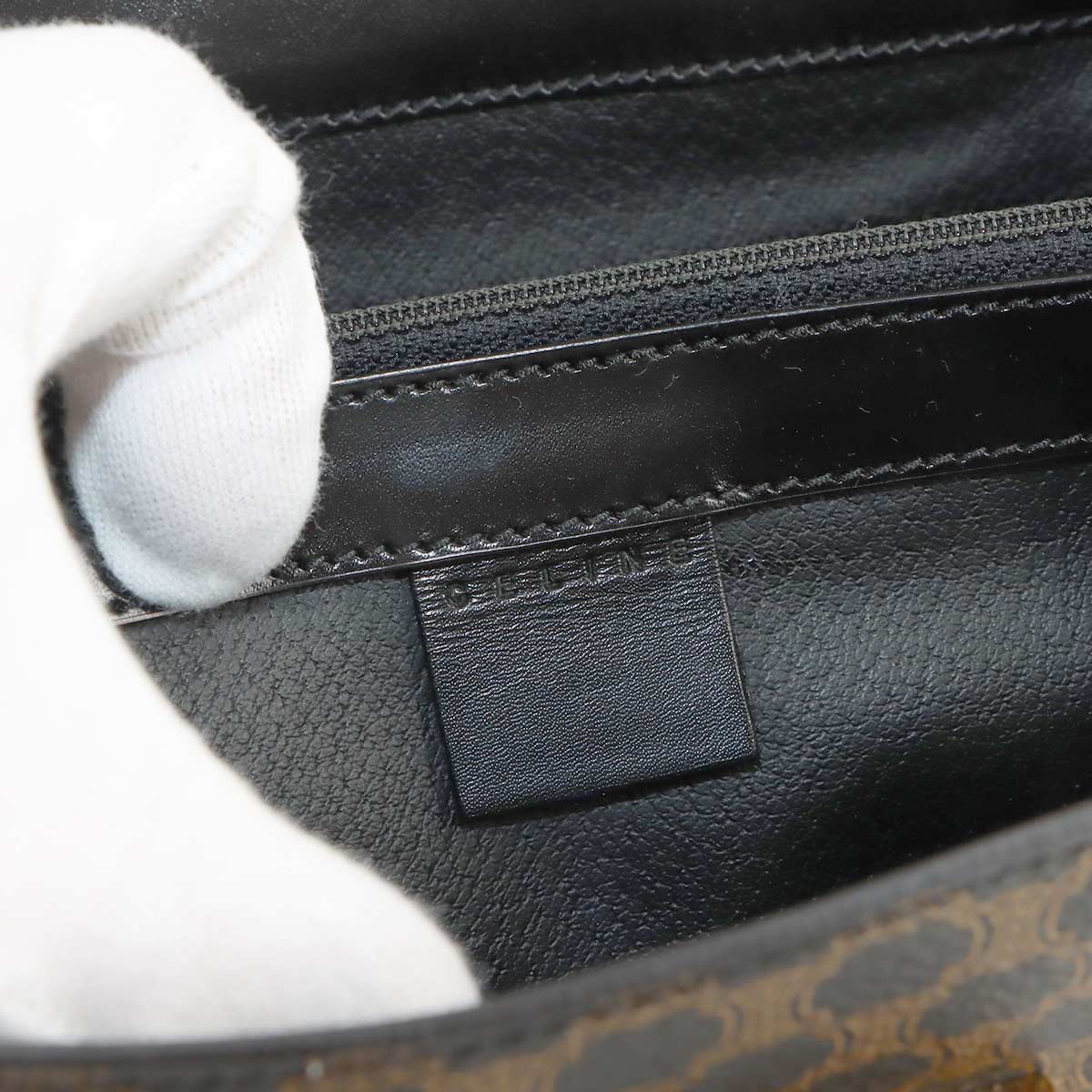 Macadam Hand Shoulder Bag PVC Leather Black Brown Vintage