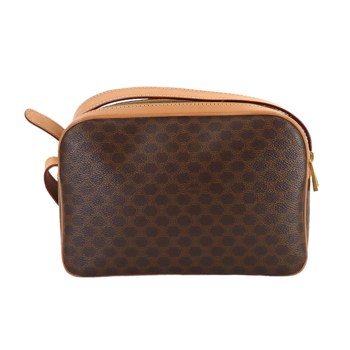 Macadam Shoulder Bag Leather PVC Brown Vintage Purse