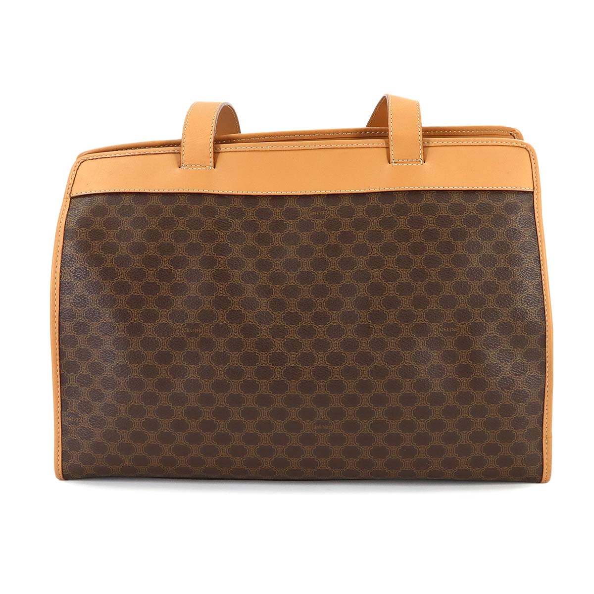 Macadam Shoulder Bag Leather PVC Brown Vintage Purse