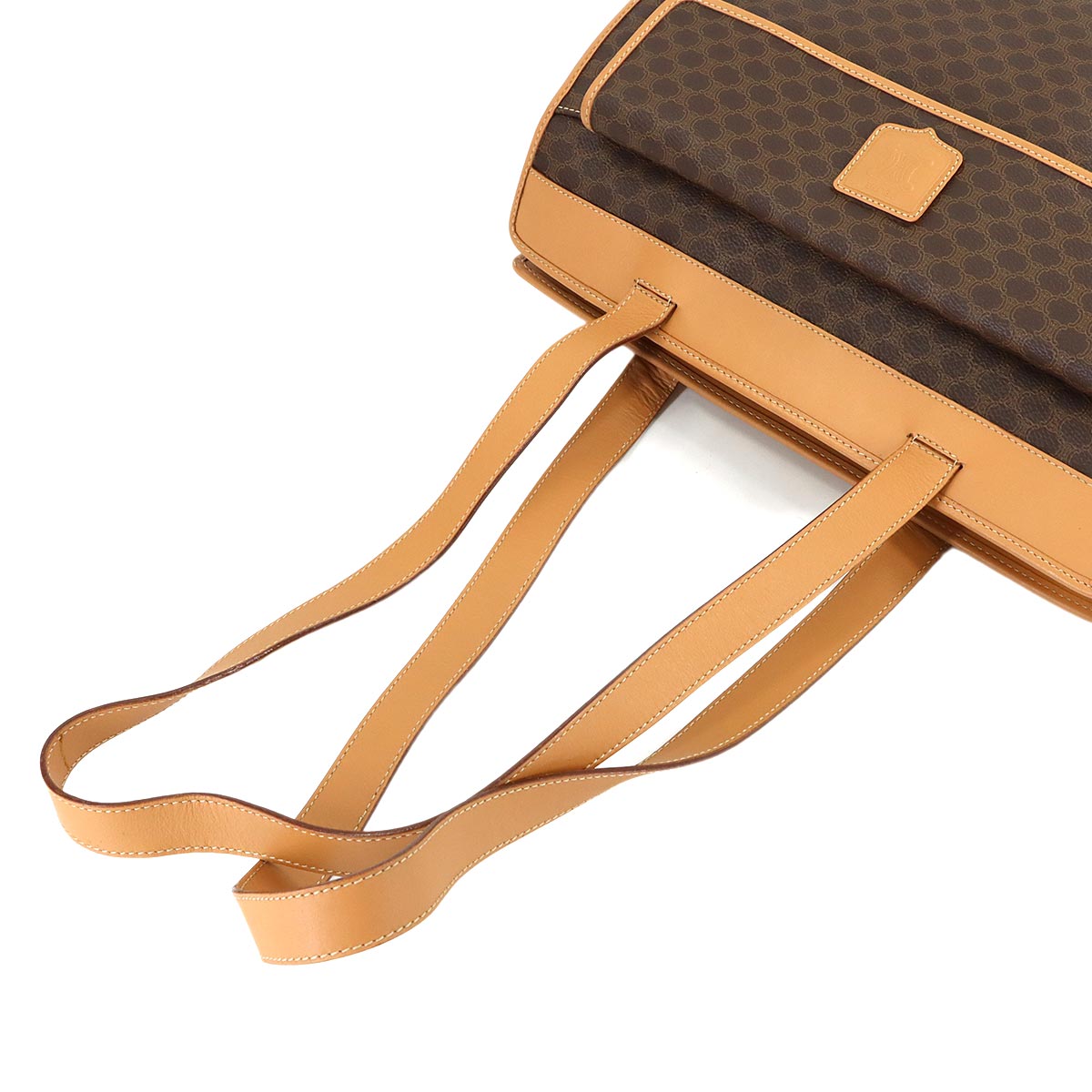 Macadam Shoulder Bag Leather PVC Brown Vintage Purse