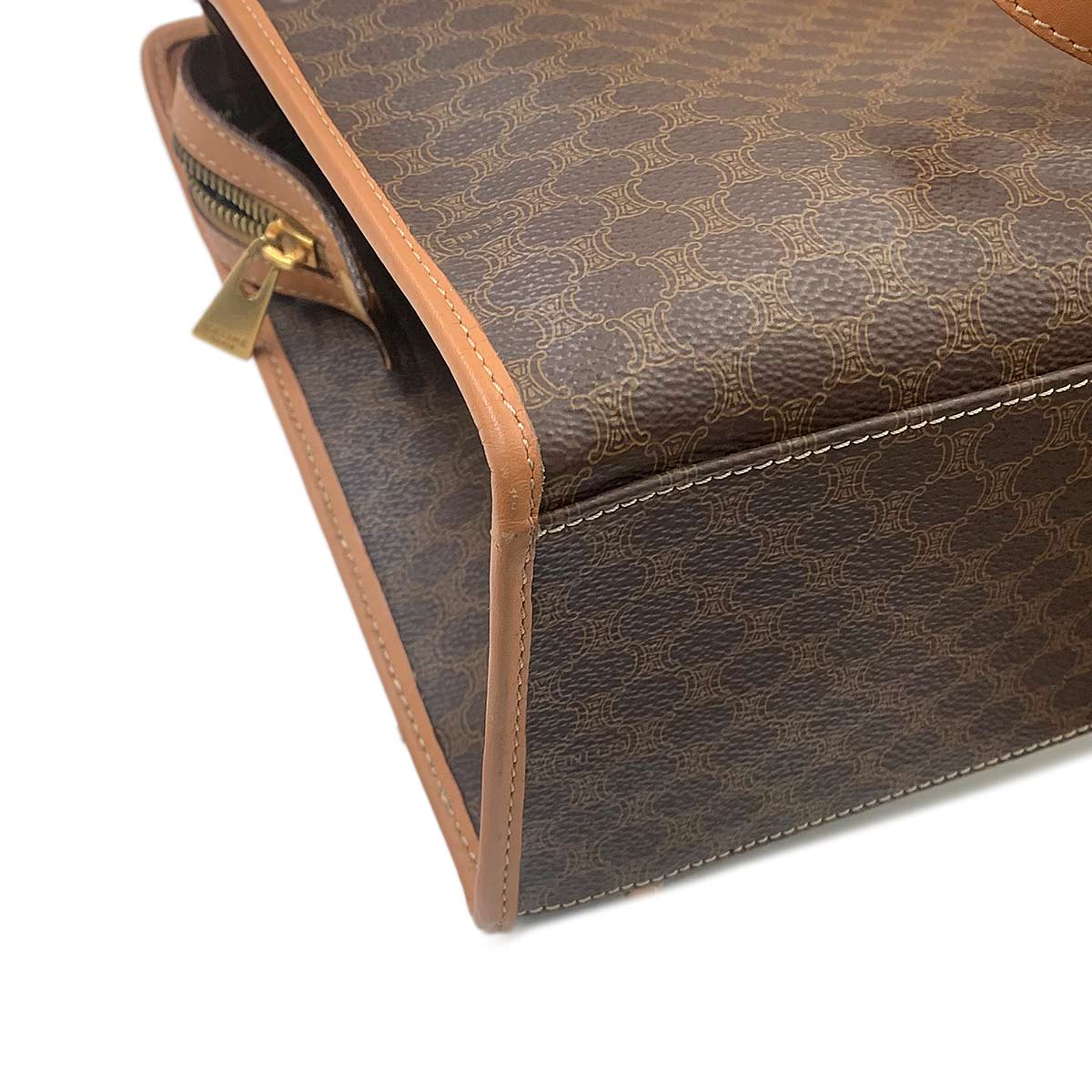 Macadam Shoulder Bag Leather PVC Brown Vintage Purse