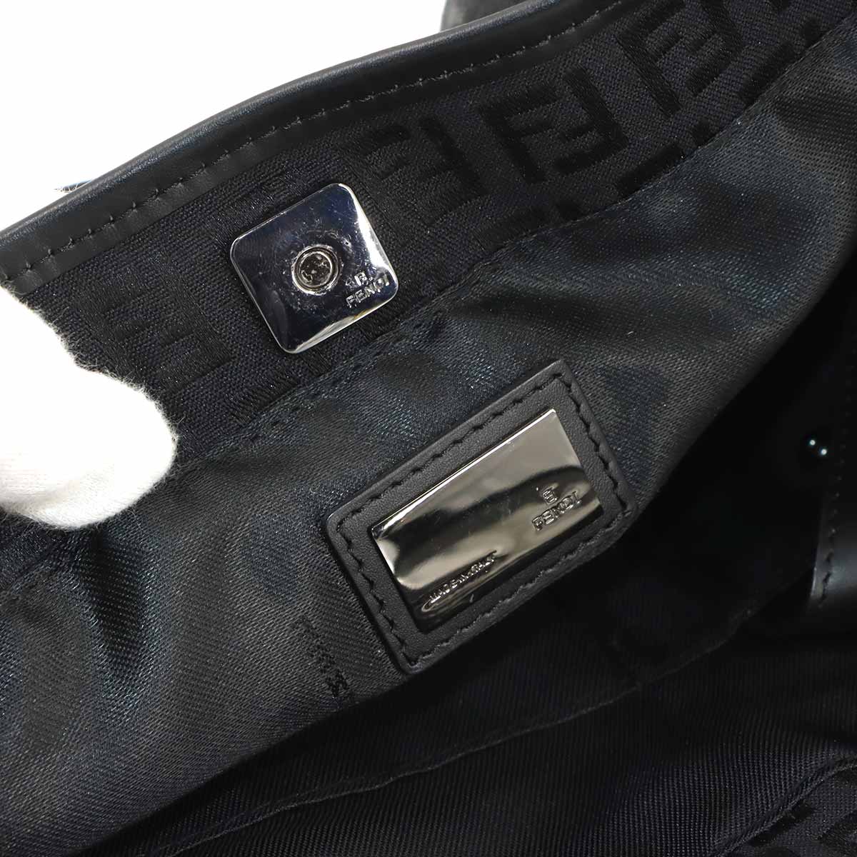 Zucchino Tote Bag Canvas Leather Black 8BH075 FF Purse