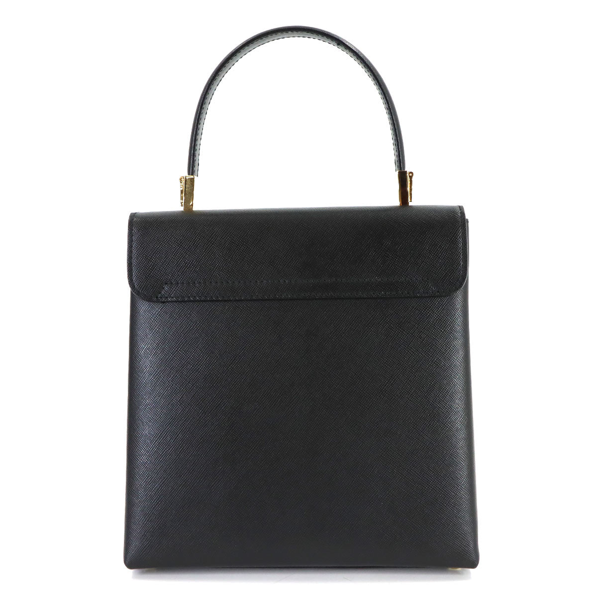 Gancini Hand Shoulder Bag Leather Black Purse