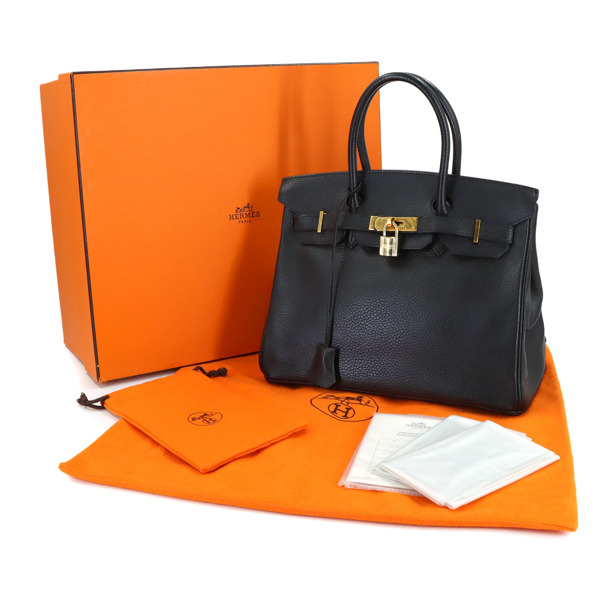 Birkin 30 Hand Bag Ardennes Black Purse