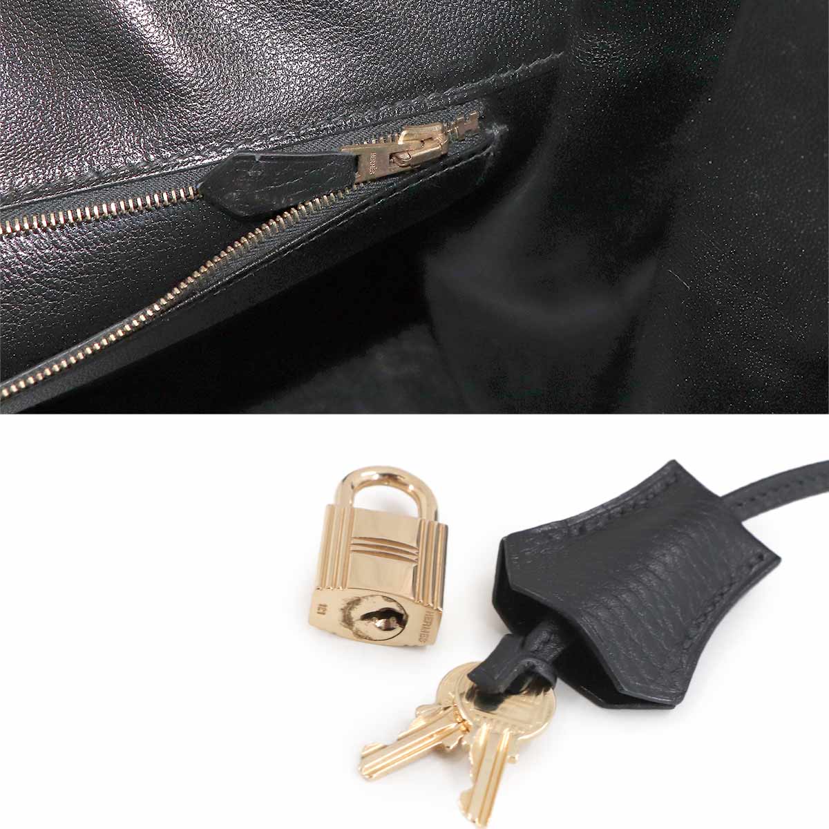 Birkin 40 Hand Bag Ardennes Leather Black Purse