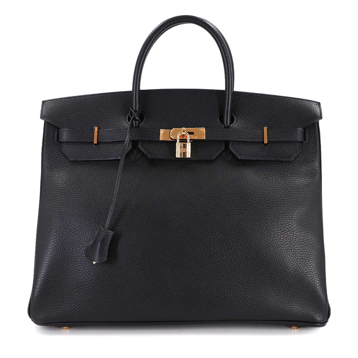 Birkin 40 Hand Bag Ardennes Leather Black Purse
