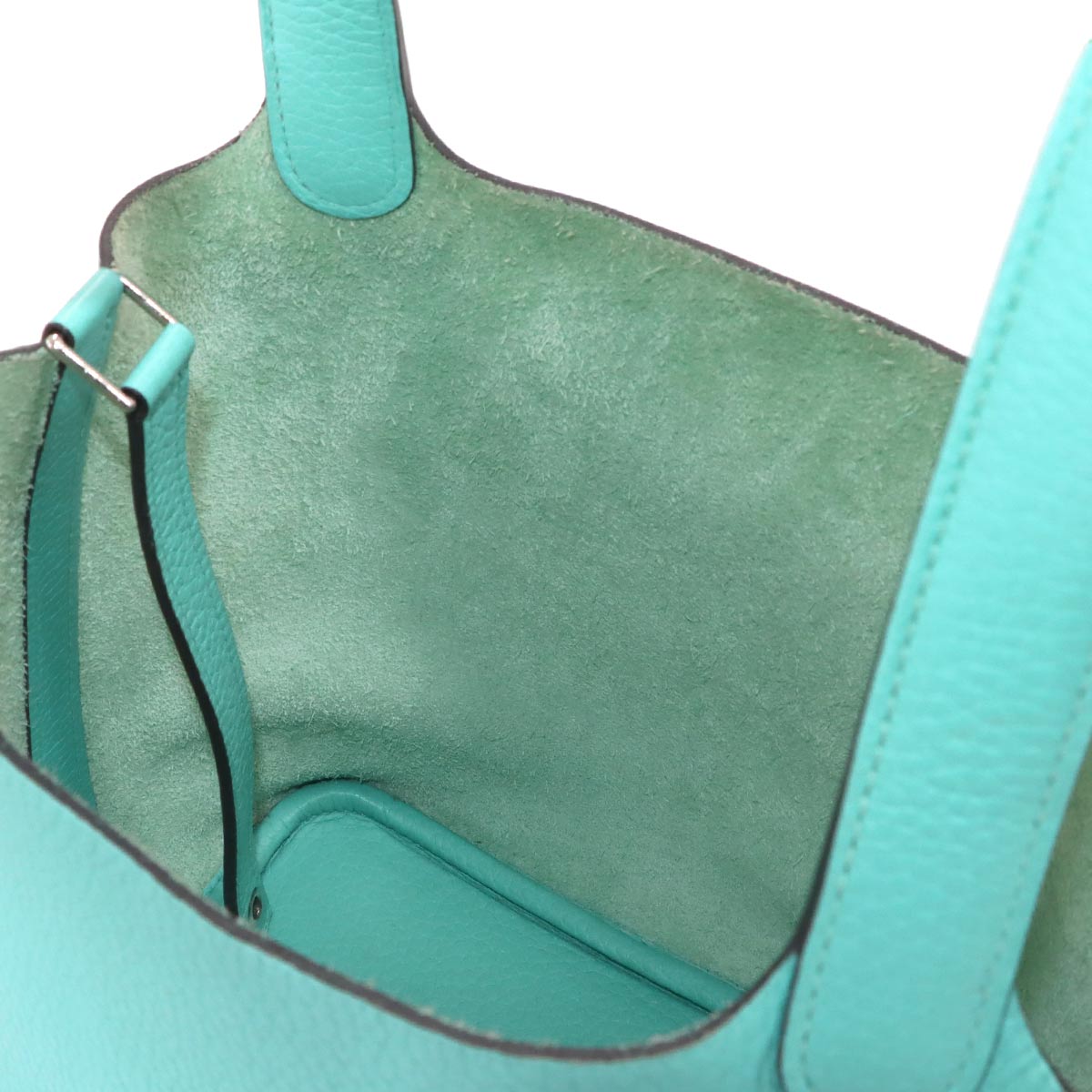 Picotin Lock PM Hand Bag Taurillon Clemence Blue Atoll