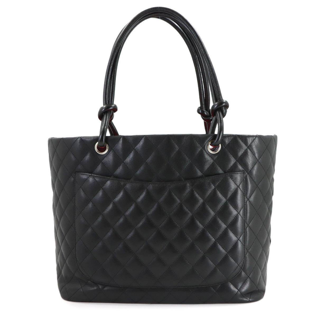Cambon Line Large Tote Bag Leather Enamel Black A25169 Purse