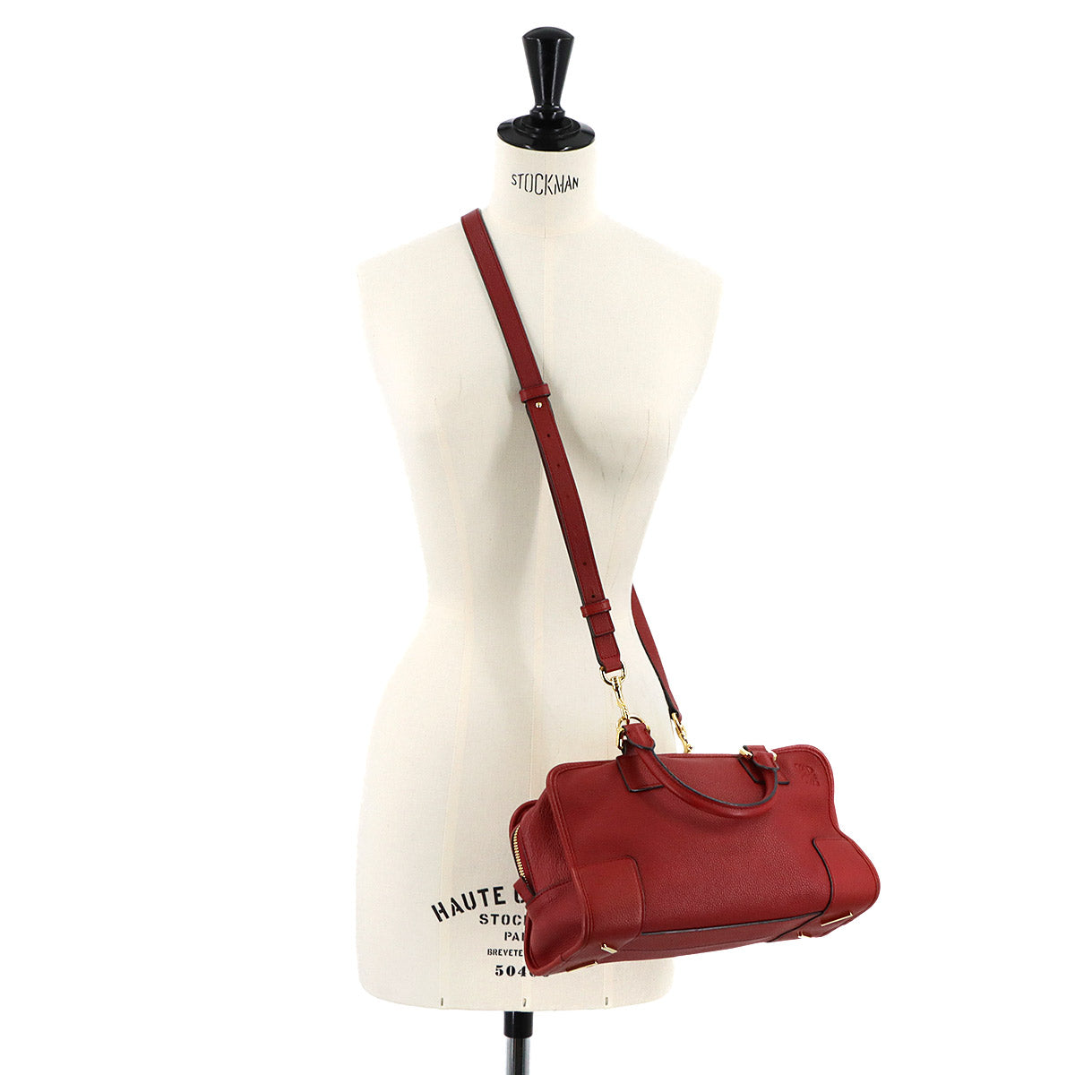 Amazona 28 Hand Shoulder Bag Leather Red Anagram Purse